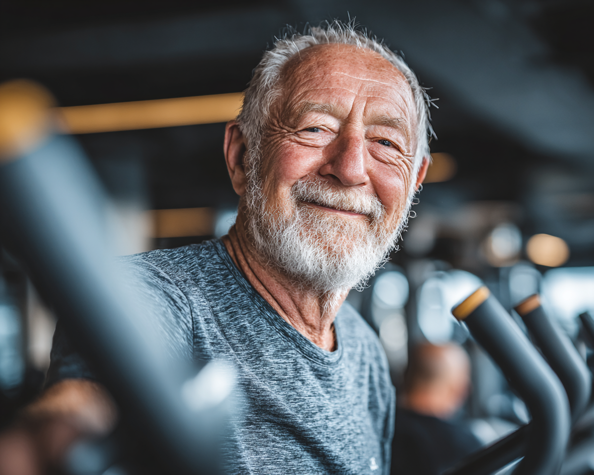 Активні люди похилого віку займаються фітнесом