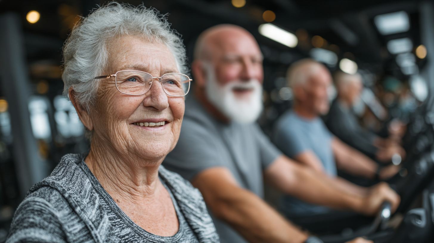 Старша жінка займається йогою в парку
